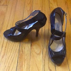 Jimmy Choo black patent dress sandal size 40 1/2